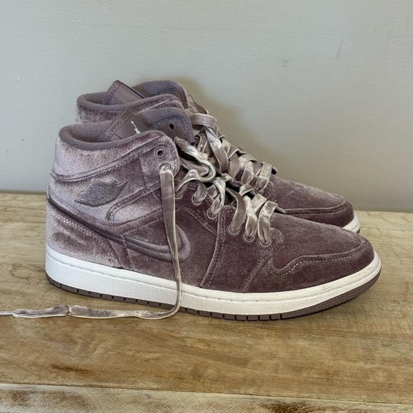 Purple Velvet High-Top Sneakers - Picture 1 of 7